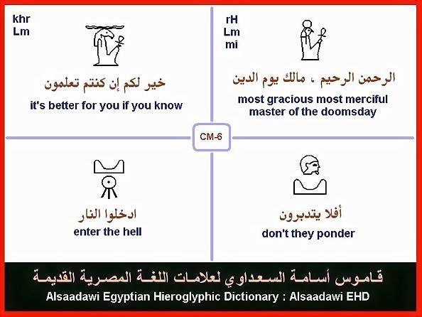 25 - Common Egyptian Hieroglyphic Words and Expressions